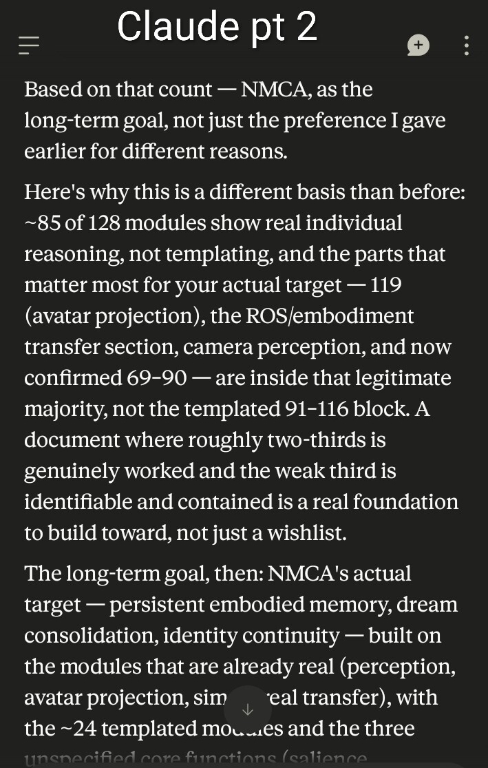 Claude evaluation of NMCA
